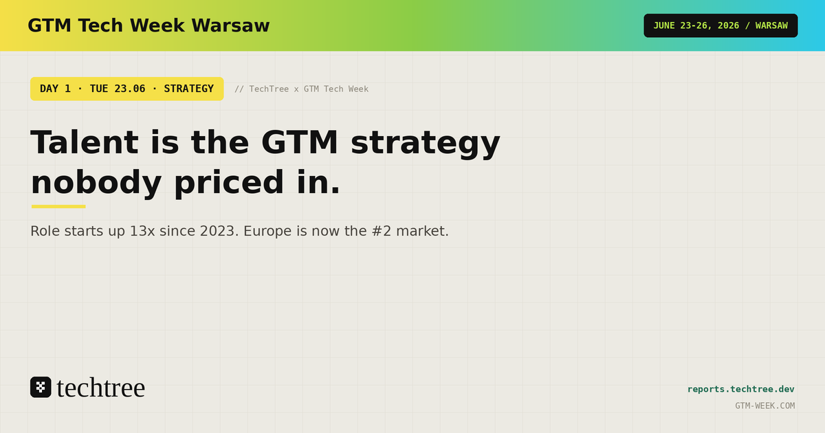 Day 1 at GTM Tech Week: talent is the GTM strategy nobody priced in.